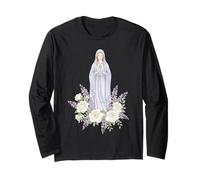 Prière catholique Florale Blanche de Notre-Dame Manche Longue