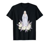Prière catholique Florale Blanche de Notre-Dame T-Shirt