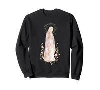 Prière catholique Florale de la Vierge Marie Rose Sweatshirt