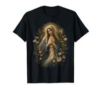Prière de la Vierge Marie Parmi Les lys Art de dévotion catholique T-Shirt Graphique avec Valeur