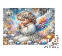 Prière de l'ange de Noël Set Puzzle 1000 Pièces Enfants 8-12 & Adultes, Carton Recyclé Épais,Angel with Wings Décoration Intérieure, Art Mural, Cadeau Familial, Jeu Éducatif 52x38cm/1000pcs