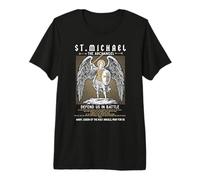 Prière de l'Archange Saint Michel Catholique Chrétien T-Shirt Haut de Gamme