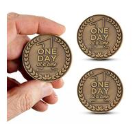 Prière de sérénité et pièce d'un jour à la fois, lot de 3 jetons de poche pour AA, pièce de défi de récupération plaquée or antique, cadeau de paix et de sobriété
