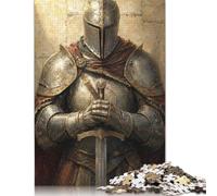 Prière du Chevalier médiéval Puzzle 1000 Pièces, Jeu Familial