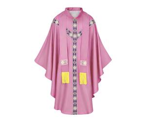 Priest Costume - Ribbon Catholic Chasuble, Mass Vestments Robe For Men