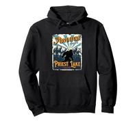 Priest Lake Idaho Sasquatch Bigfoot Big Foot Souvenir de Voyage Sweat à Capuche
