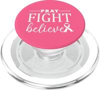 Priez, combattez, Croyez, Sensibilisation au Cancer du Sein, Foi chrétienne PopSockets PopGrip pour MagSafe