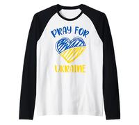 Priez pour l'Ukraine Soutenez l'Ukrainien Je suis avec l'Ukraine Manche Raglan
