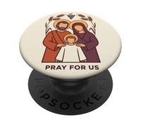 Priez pour Nous Famille Mary Joseph Jesus Catholic PopSockets PopGrip Adhésif