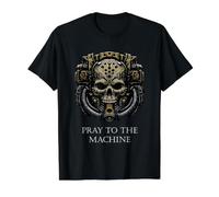 Priez pour The Machine Tech Skull Future Mechanical Technology T-Shirt Graphique avec Valeur