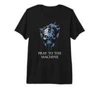 Priez pour The Machine Tech Skull Future Mechanical Technology T-Shirt Haut de Gamme