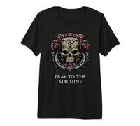 Priez pour The Machine Tech Skull Future Mechanical Technology T-Shirt Haut de Gamme