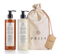 Prija Coffret Cadeau traitement quotidien,savon liquide + crème mains et corps + sac déco