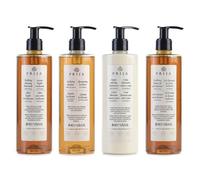 PRIJA Ensemble cosmétique : Shampoing, gel douche, savon liquide, crème hydratante 4x380ml