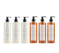Prija Lot de 3 crèmes revitalisantes pour les mains et le corps + cheveux et corps au ginseng - 2 x 380 ml - Soap Wellness Spa - Gel douche - Lotion pour le corps - Lotion hydratante à la vitamine E