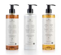 Prija Lot de 3 shampoings revitalisants au ginseng, à l'extrait de roquette, après-shampoing protecteur à l'extrait de noix verte, pour cheveux et corps 380 ml