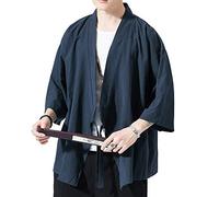 PRIJOUHE Gilet Kimono pour Homme Style Japonais Flying Crane Manches Ouvert - - Taille S