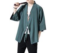 PRIJOUHE Gilet Kimono pour homme Style japonais Flying Crane Manches Ouvert - - Taille XL