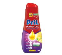 Pril Gel All in One Dissolvant Graisse Lessive Lave-vaisselle Liquide Multi-Action Sale Difficile, Pack de 35 Lavages