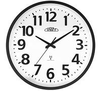 Prim Radio Classic Horloge Murale Tendance sans Bruit de tic-tac Noir en Plastique | Horloge Murale Radio-pilotée Moderne au Design élégant et Sobre