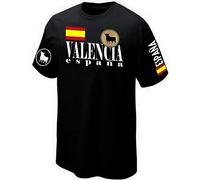 PRIMA ITALIA T-Shirt Valencia Valence Espagne - España - Réf PRIMATSE0038 (L, Noir)