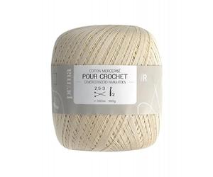 Prima Mercerie |Fil crochet |coton à crocheter |pelote 560 m - crème