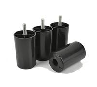 Prima-Online woplus Lot de 4 pieds de meubles en plastique - Noir - Hauteur : 80 mm - Avec vis sans tête M8 x 25 mm - 80 mm