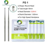 Prima Wave-Fraises Dentaires En Carbure De Tungstène,Forets Dentaires,Tête Ronde Fg Pour Fraise Dentaire À Grande Vitesse,Diamètre 1,6mm,Paquet De 5 Pièces - Type Carbide Burs Fg1