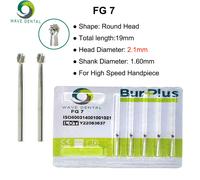Prima Wave-Fraises Dentaires En Carbure De Tungstène,Forets Dentaires,Tête Ronde Fg Pour Fraise Dentaire À Grande Vitesse,Diamètre 1,6mm,Paquet De 5 Pièces - Type Carbide Burs Fg7