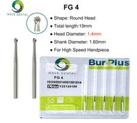 Prima Wave-Fraises Dentaires En Carbure De Tungstène,Forets Dentaires,Tête Ronde Fg Pour Fraise Dentaire À Grande Vitesse,Diamètre 1,6mm,Paquet De 5 Pièces - Type Carbide Burs Fg4