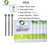 Prima Wave-Fraises Dentaires En Carbure De Tungstène,Forets Dentaires,Tête Ronde Fg Pour Fraise Dentaire À Grande Vitesse,Diamètre 1,6mm,Paquet De 5 Pièces - Type Carbide Burs Fg8