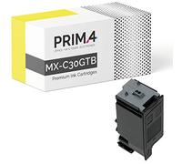 PRIMA4 - MX-C30GTB Noir Toner Compatible avec Imprimantes Sharp MXC250FF, C300P, C300W, C301W -6k Pages
