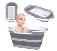 Primabobo Baignoire pliable pour bébé - Grand bol pliable avec bouchon - Baignoire pliable - Bouchon de baignoire - Baignoire en plastique peu encombrante