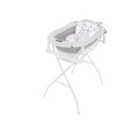 Primabobo Baignoire bébé pliante - baignoire pour bébé pliable avec un oreiller de bain (Premium gris (Oreiller, thermomètre), Baignoire pliable avec support)