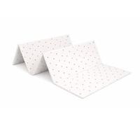 Primabobo Tapis d'Éveil Bébé 150x180cm, Large Tapis de Jeu Mousse Pliable avec Sac, Réversible Cœurs/Beige-Gris, Surface de Motricité pour l'Apprentissage du Mouvement