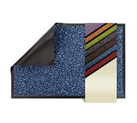 Primaflor - Ideen in Textil Tapis d’entrée Brasil 40 x 60cm, Bleu Tapis de Porte Antidérapant et Lavable | Paillasson d’entrée Extérieur et Intérieur | Design Classique