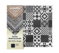 Primaflor - Ideen in Textil Tapis PVC au Mètre - TURVO Dalles Noir-Blanc, Lissabon, 2,00m x 1,50m, Revêtement de Sol, Tapis Vinyle Imitation Carrelage
