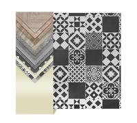 Primaflor Sol PVC TURVO 200x250 cm Carrelage noir et blanc au mètre 2 m de large - Décor Bois, 2,5 mm, couche d’usure 0,25 mm, sans phtalates, recyclable, antistatique & isolation phonique