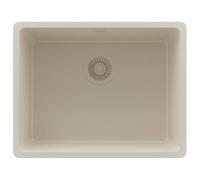 PRIMAGRAN Evier Cuisine en Granit Beige 56x44cm, Lavabo 1 bac + Kit de Vidage, Évier à Encastrer al mueble 60cm - Venise Slim Easy S070