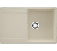PRIMAGRAN Evier Cuisine en Granit Beige 78x50cm, Lavabo 1 bac, Évier à Encastrer al mueble 50cm - San Francisco