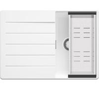 PRIMAGRAN Evier Cuisine en Granit Blanc 70x50cm, Lavabo 1 bac, Évier à Encastrer al mueble 40cm - Copenhague