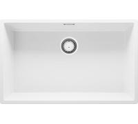 PRIMAGRAN Evier Cuisine en Granit Blanc 76x47cm, Lavabo 1 bac + Kit de Vidage, Évier à Encastrer al mueble 80cm - London Slim S478
