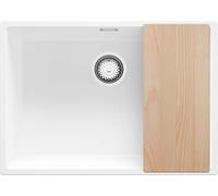 PRIMAGRAN Evier Cuisine en Granit Blanc - London, 66x47cm