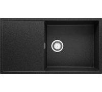 PRIMAGRAN Evier Cuisine en Granit Graphite 90x50cm, Lavabo 1 bac, Évier à Encastrer al mueble 60cm - Ibiza