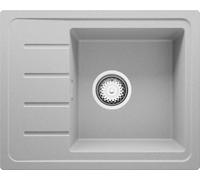 PRIMAGRAN Evier Cuisine en Granit Gris 55x44cm, Lavabo 1 bac + Kit de Vidage, Évier à Encastrer al mueble 45cm - Copenhague Easy