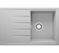 PRIMAGRAN Evier Cuisine en Granit Gris 78x50cm, Lavabo 1 bac + Kit de Vidage, Évier à Encastrer al mueble 45cm - Milan S005