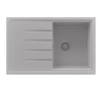 PRIMAGRAN Evier Cuisine en Granit Gris 78x50cm, Lavabo 1 bac + Kit de Vidage, Évier à Encastrer al mueble 45cm - Milan