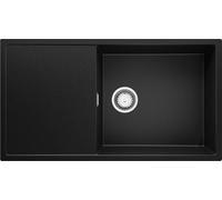 PRIMAGRAN Evier Cuisine en Granit Noir 90x50cm, Lavabo 1 bac, Évier à Encastrer al mueble 60cm - Ibiza