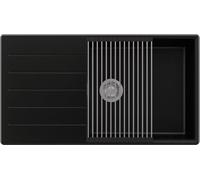 PRIMAGRAN Evier Cuisine en Granit Noir - Copenhague Top, 90x50cm