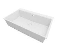PRIMAGRAN Evier Cuisine en Granit Tout Blanc 78x50cm, Lavabo 1 bac + Kit de Vidage, Évier à Encastrer al mueble 80cm - Oslo S328